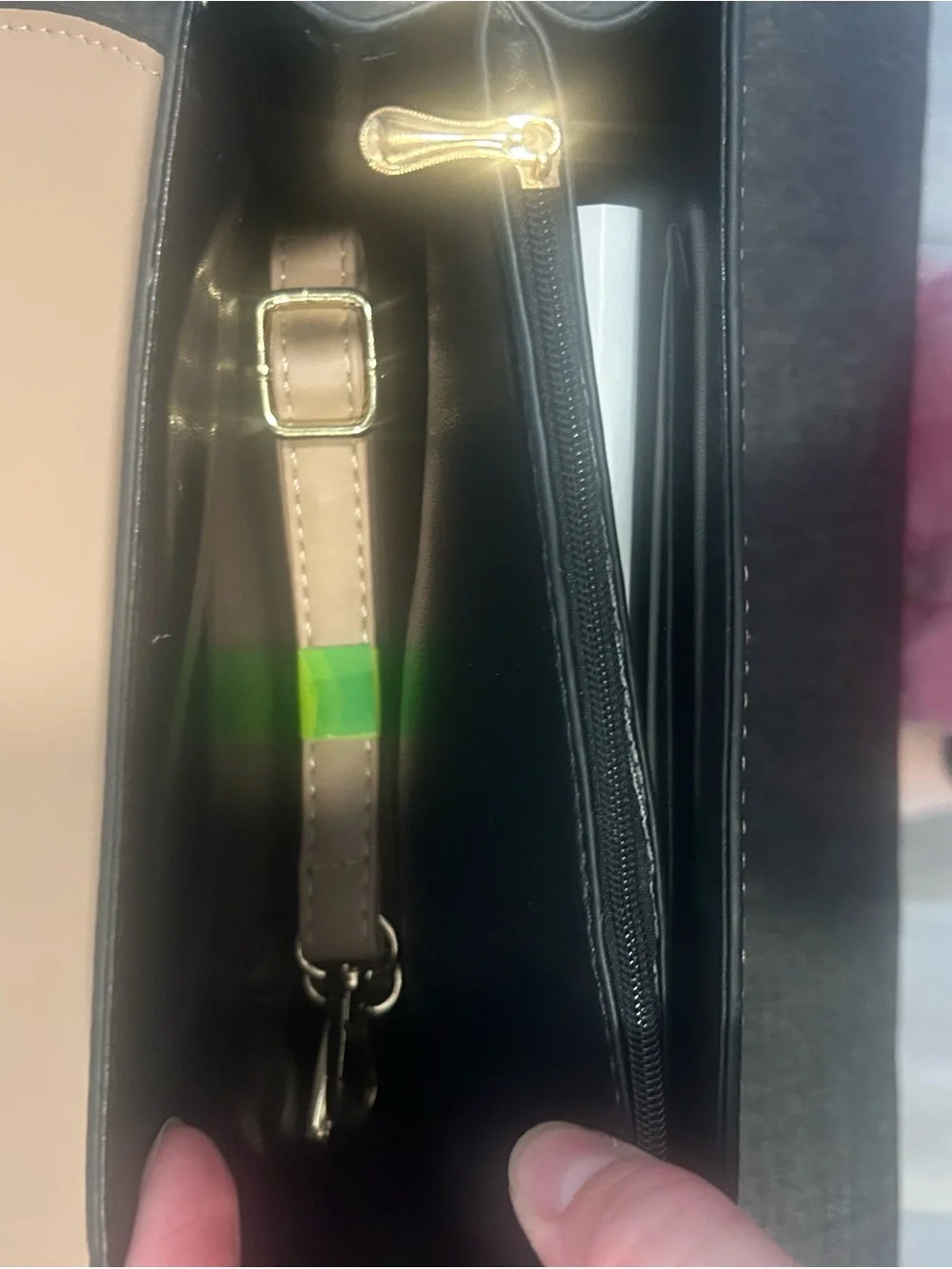 Purse Tan & Cream Top-Handle Satchel - Picture 9 of 9